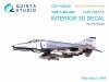 Quinta Studio QD+48449 F-4G late 3D-Printed & coloured Interior on decal paper (Zoukei Mura SWS) (with 3D-printed resin parts) 1/48